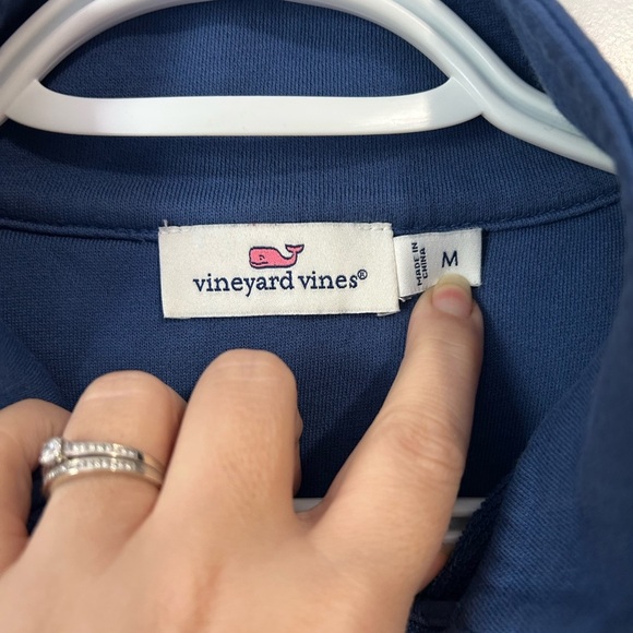 Vineyard Vines Holiday Christmas Blue Quarter-Zip Sweatshirt - Picture 6 of 7